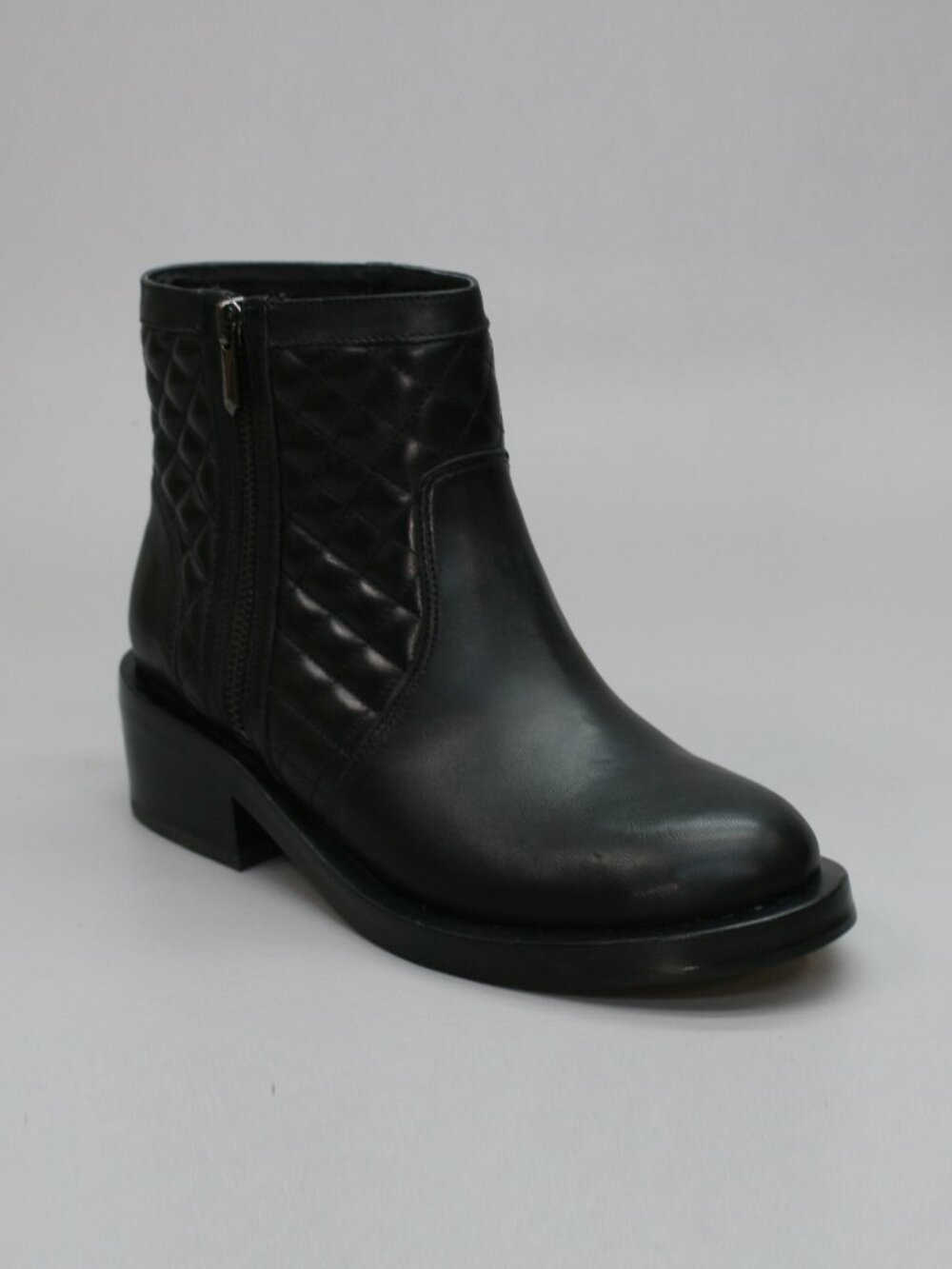 Sam Edelman Ladies 9.5 Lancaster Black Quilted Side-zipper Ankle Boots - 132270
